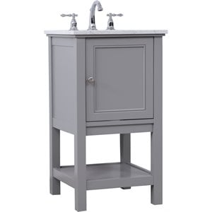 Elegant Decor Metropolis 19&quot Single Marble Top Bathroom Vanity in Gray