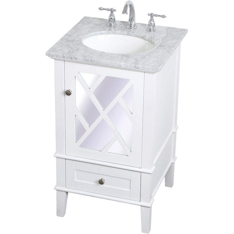 Elegant Decor Luxe 21 Single Marble, 21 Single Bathroom Vanity