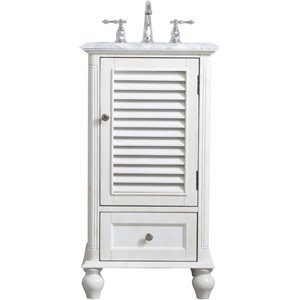 elegant decor rhodes marble top bathroom vanity in antique white