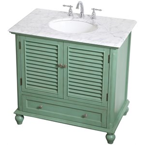 elegant decor rhodes marble top bathroom vanity in vintage mint