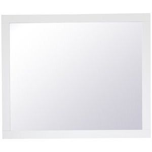 Elegant Decor Aqua 36&quot x 30&quot Wood Frame Bathroom Mirror in White
