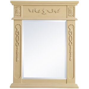 Elegant Decor Danville 28&quot x 22&quot Wood Bathroom Mirror in Light Antique Beige