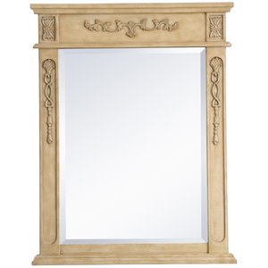 Elegant Decor Danville 36&quot x 28&quot MDF Wood Bathroom Mirror in Antique Beige