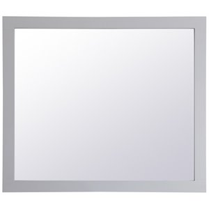 Elegant Decor Aqua 36&quot x 42&quot Wood Frame Bathroom Mirror in Gray