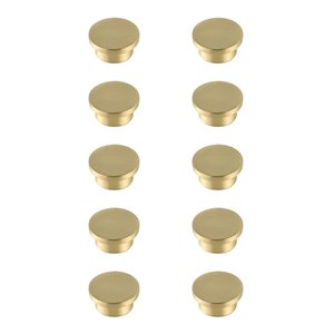 Elegant Decor Trovon 1.6&quot Round Zinc Alloy Knob Multipack in Gold (Set of 10)