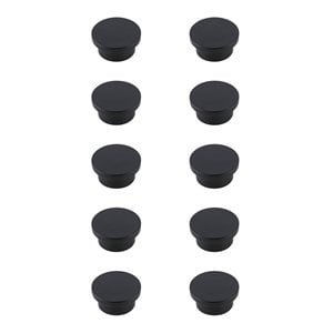 Elegant Decor Trovon 1.6&quot Round Zinc Alloy Knob Multipack in Black (Set of 10)