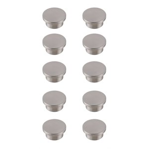 Elegant Decor Trovon 1.6&quot Round Zinc Alloy Knob Multipack in Nickel (Set of 10)