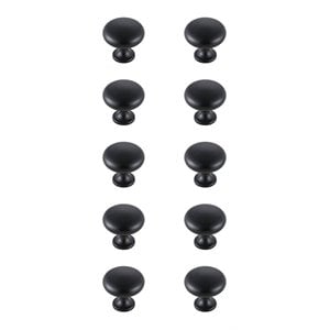 Elegant Decor Cadon 1.2&quot Zinc Alloy Mushroom Knob Multipack in Black (Set of 10)