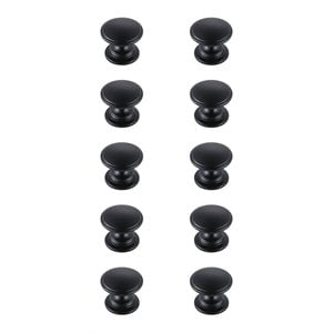 Elegant Decor Kaid 1.2&quot Zinc Alloy Mushroom Knob Multipack in Black (Set of 10)