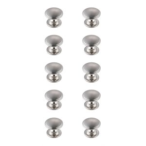 Elegant Decor Kaid 1.2&quot Zinc Alloy Mushroom Knob Multipack in Nickel (Set of 10)