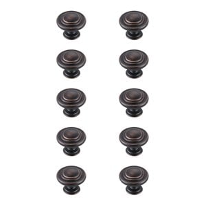 Elegant Decor Minu 1.3&quot Zinc Alloy Mushroom Knob Multipack in Bronze (Set of 10)