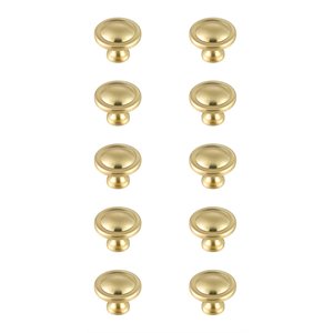 Elegant Decor Garlande 1.2&quot Alloy Mushroom Knob Multipack in Gold (Set of 10)