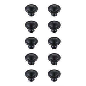 Elegant Decor Garlande 1.2&quot Mushroom Knob Multipack in Black (Set of 10)