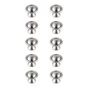Elegant Decor Kadea 1.2&quot Zinc Alloy Mushroom Knob Multipack - Nickel (Set of 10)