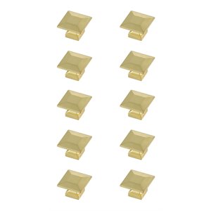 Elegant Decor Cecil 1.3&quot Square Zinc Alloy Knob Multipack in Gold (Set of 10)