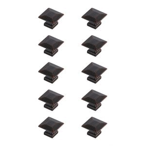 Elegant Decor Cecil 1.3&quot Square Zinc Alloy Knob Multipack in Bronze (Set of 10)