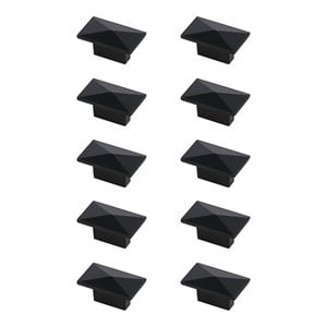 Elegant Decor Perry 2&quot Rectangle Zinc Alloy Knob Multipack in Black (Set of 10)