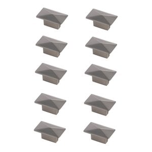 Elegant Decor Perry 2&quot Rectangle Zinc Alloy Knob Multipack in Nickel (Set of 10)