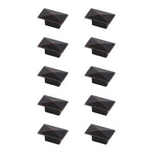 Elegant Decor Perry 2&quot Rectangle Zinc Alloy Knob Multipack in Bronze (Set of 10)