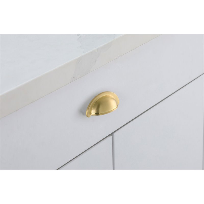 Elegant Decor Claude Zinc Alloy Cup Bar Pull Multipack in Gold (Set of 10)
