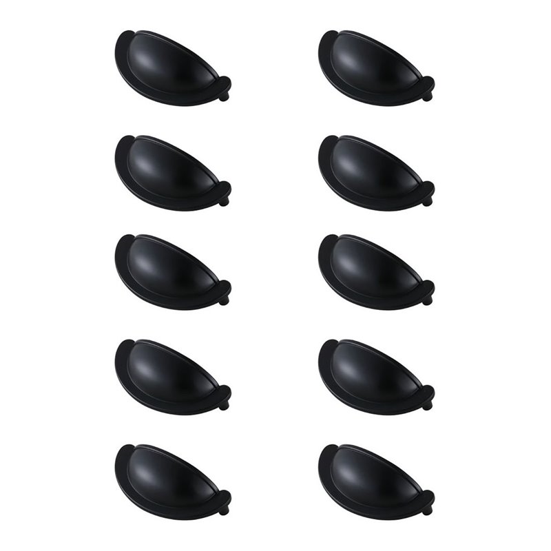 Elegant Decor Claude Zinc Alloy Cup Bar Pull Multipack in Black (Set of 10)
