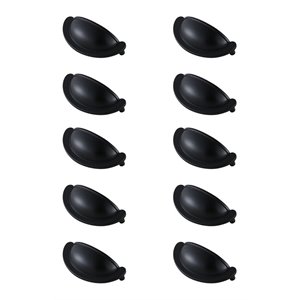 Elegant Decor Claude Zinc Alloy Cup Bar Pull Multipack in Black (Set of 10)