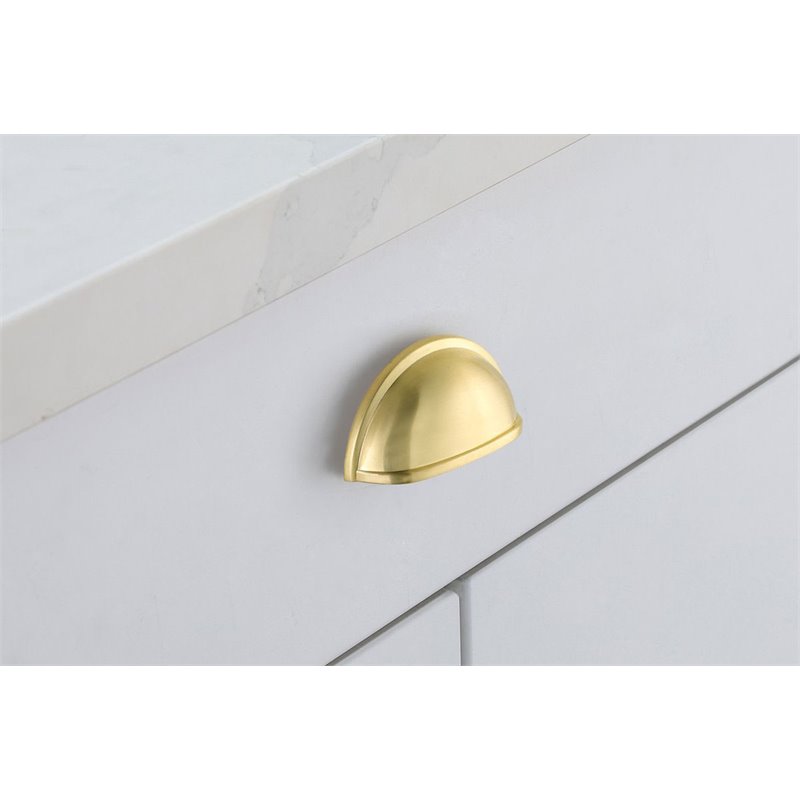 Elegant Decor Atticus Zinc Alloy Cup Bar Pull Multipack in Gold (Set of 10)