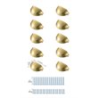 Elegant Decor Atticus Zinc Alloy Cup Bar Pull Multipack in Gold (Set of 10)