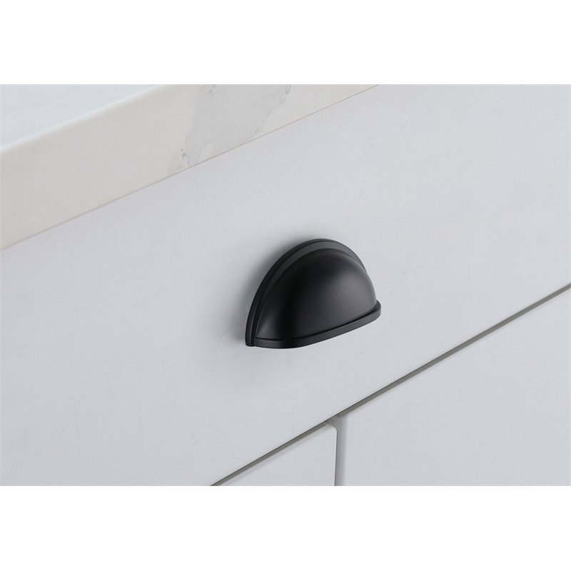 Elegant Decor Atticus Zinc Alloy Cup Bar Pull Multipack in Black (Set of 10)