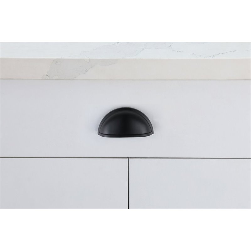 Elegant Decor Atticus Zinc Alloy Cup Bar Pull Multipack in Black (Set of 10)