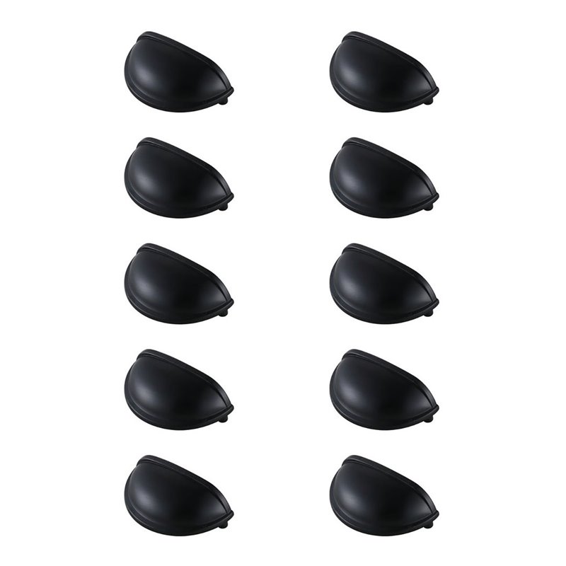 Elegant Decor Atticus Zinc Alloy Cup Bar Pull Multipack in Black (Set of 10)