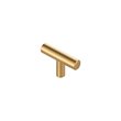 Elegant Decor Quinn Modern Zinc Alloy T Bar Pull Multipack in Brass (Set of 10)