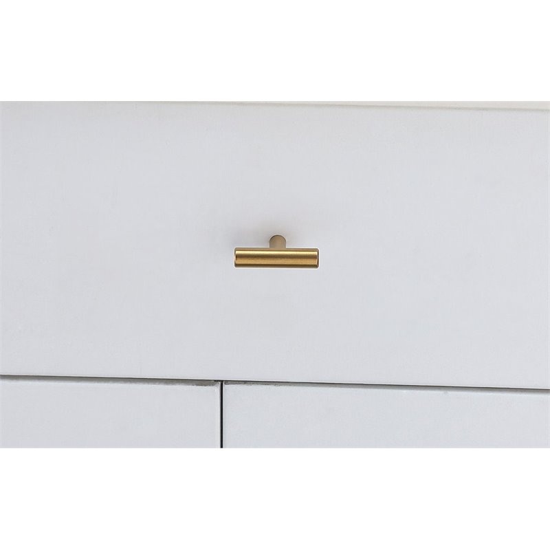 Elegant Decor Quinn Modern Zinc Alloy T Bar Pull Multipack in Brass (Set of 10)