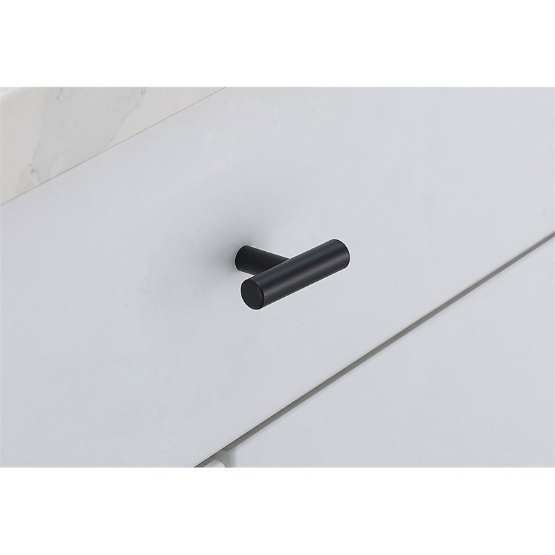 Elegant Decor Quinn Modern Zinc Alloy T Bar Pull Multipack in Black (Set of 10)
