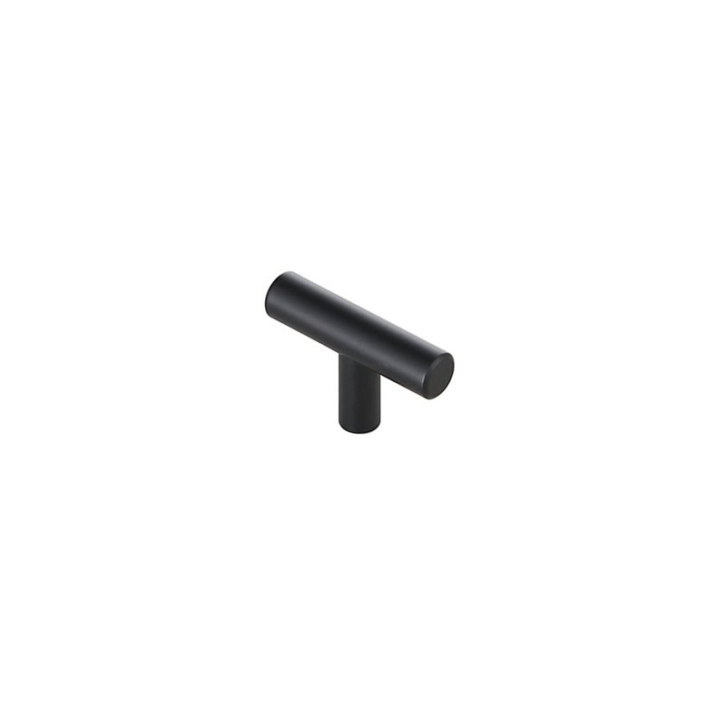 Elegant Decor Quinn Modern Zinc Alloy T Bar Pull Multipack in Black (Set of 10)