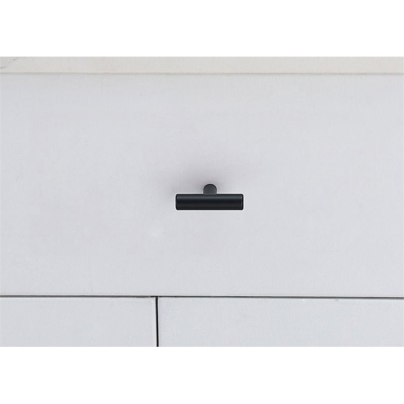 Elegant Decor Quinn Modern Zinc Alloy T Bar Pull Multipack in Black (Set of 10)