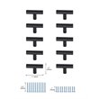 Elegant Decor Quinn Modern Zinc Alloy T Bar Pull Multipack in Black (Set of 10)