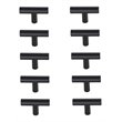 Elegant Decor Quinn Modern Zinc Alloy T Bar Pull Multipack in Black (Set of 10)