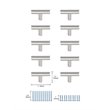 Elegant Decor Quinn Zinc Alloy T Pull Multipack in Brushed Nickel (Set of 10)