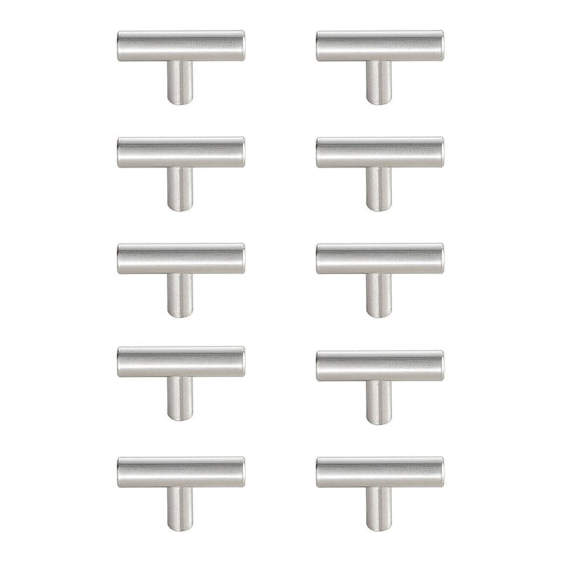 Elegant Decor Quinn Zinc Alloy T Pull Multipack in Brushed Nickel (Set of 10)
