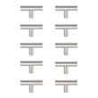 Elegant Decor Quinn Zinc Alloy T Pull Multipack in Brushed Nickel (Set of 10)