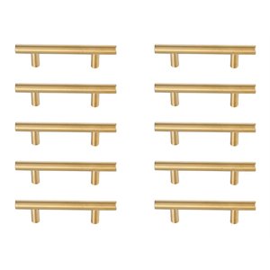 Elegant Decor Quinn 3&quot Center To Center Bar Pull Multipack in Brass (Set of 10)