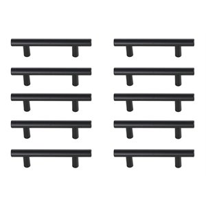 Elegant Decor Quinn 3&quot Center To Center Bar Pull Multipack in Black (Set of 10)