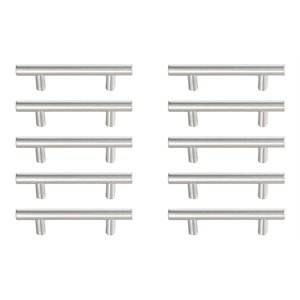 Elegant Decor Quinn 3&quot Center To Center Bar Pull Multipack in Nickel (Set of 10)