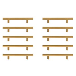 Elegant Decor Quinn 4&quot Center To Center Bar Pull Multipack in Brass (Set of 10)