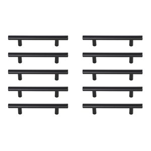 Elegant Decor Quinn 4&quot Center To Center Bar Pull Multipack in Black (Set of 10)