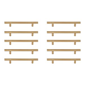 Elegant Decor Quinn 5&quot Center To Center Bar Pull Multipack in Brass (Set of 10)