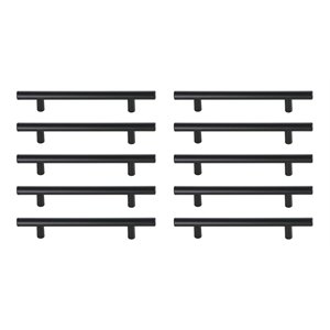 Elegant Decor Quinn 5&quot Center To Center Bar Pull Multipack in Black (Set of 10)