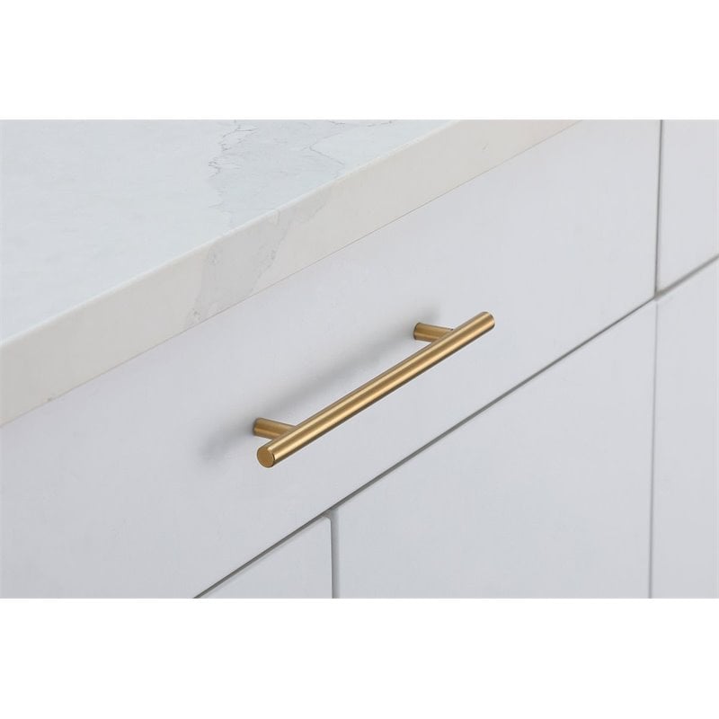 Elegant Decor Quinn Modern Zinc Alloy Bar Pull Multipack in Brass (Set of 10)