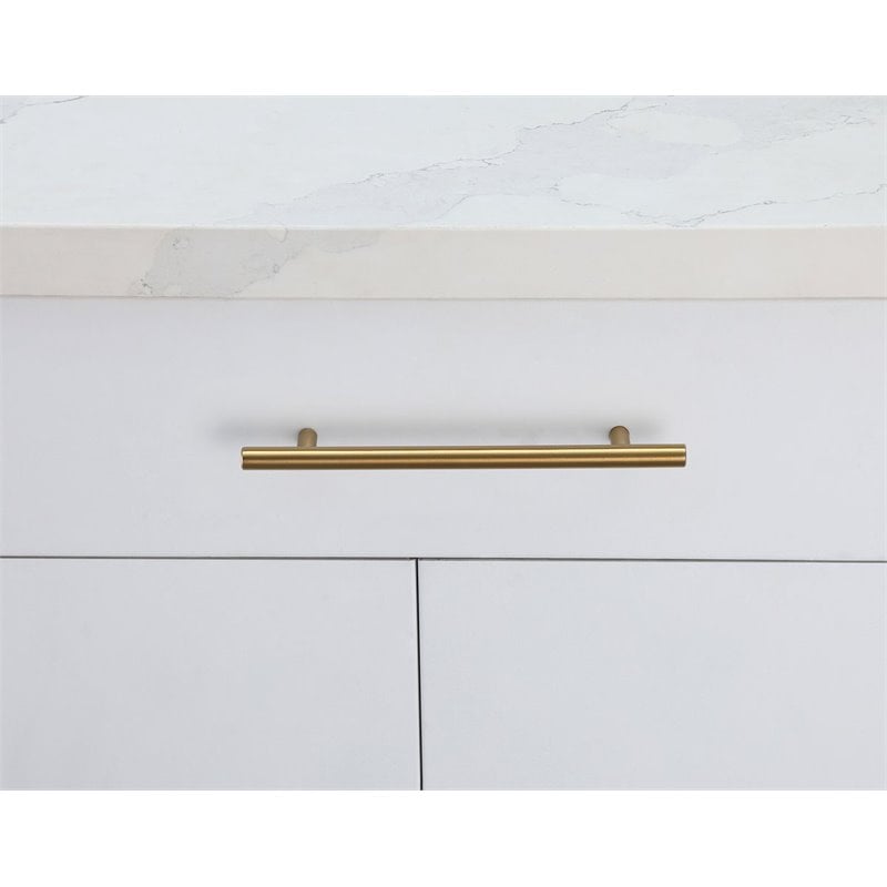 Elegant Decor Quinn Modern Zinc Alloy Bar Pull Multipack in Brass (Set of 10)